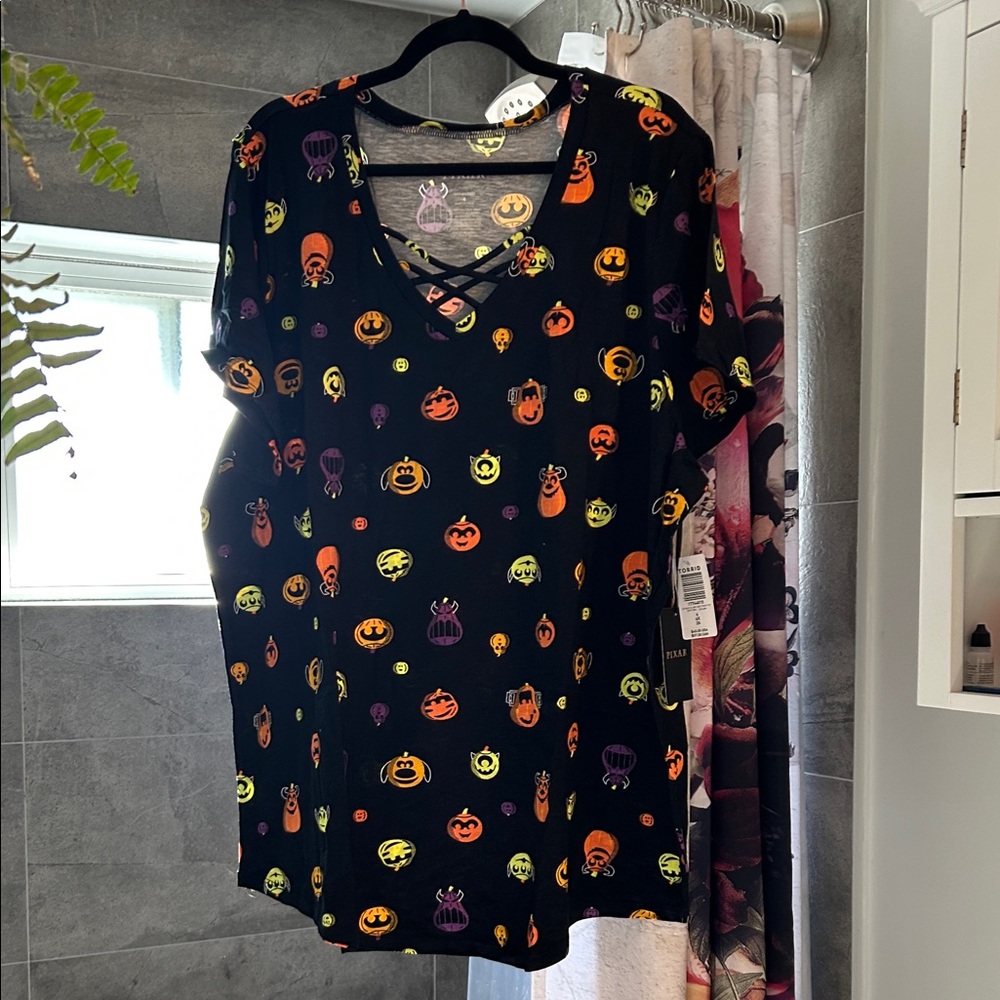 Torrid Black Pixar Halloween Print Short Sleeve Tee